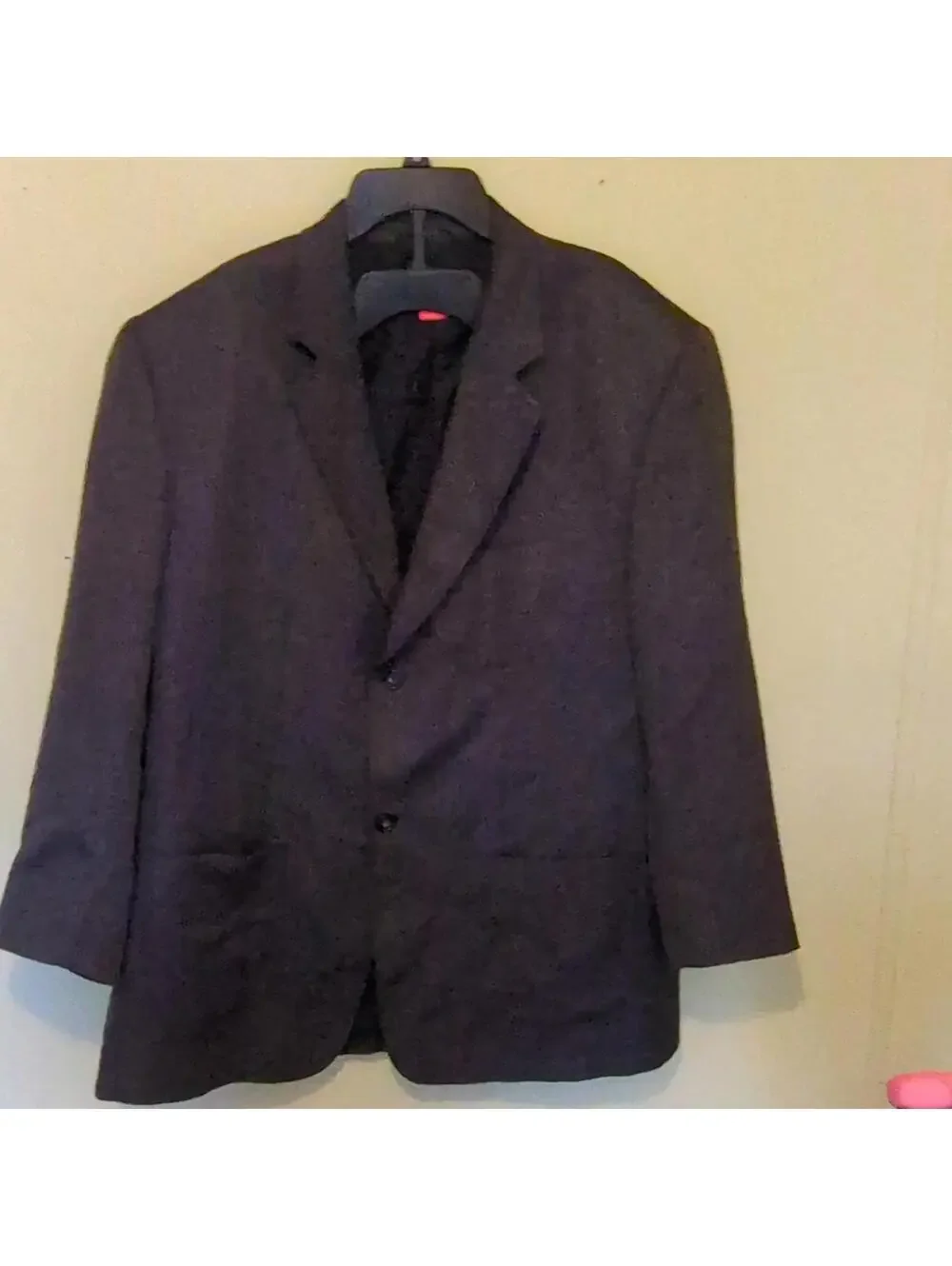 IZOD 2XL Dark Gray Solid Polyester Rayon Wool Blazer Single-Breasted Two-Button
